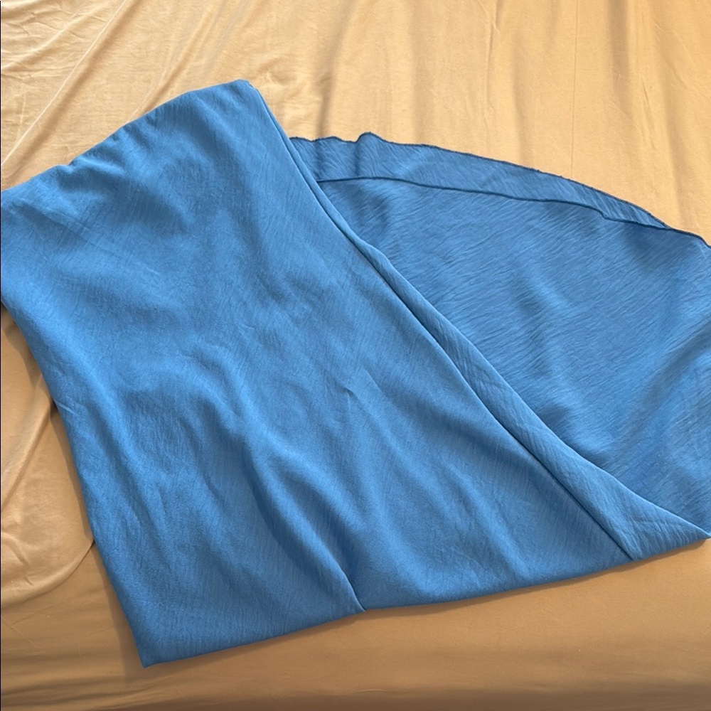 Elegant Blue strapless midi Skirt